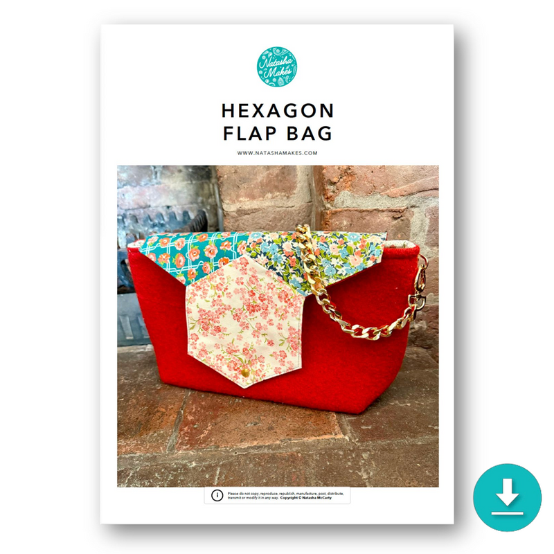 INSTRUCTIONS: Hexagon Flap Bag: DIGITAL DOWNLOAD