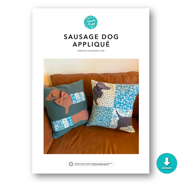 INSTRUCTIONS: Sausage Dog Appliqué: DIGITAL DOWNLOAD