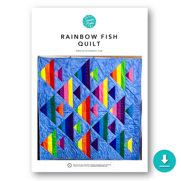 INSTRUCTIONS: Rainbow Fish Quilt: DIGITAL DOWNLOAD