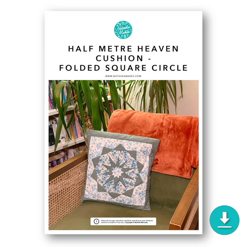 INSTRUCTIONS: Half Metre Heaven Cushion - Folded Square Circle: DIGITAL DOWNLOAD