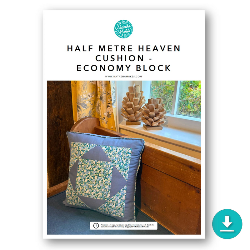 INSTRUCTIONS: Half Metre Heaven Cushion - Economy Block: DIGITAL DOWNLOAD