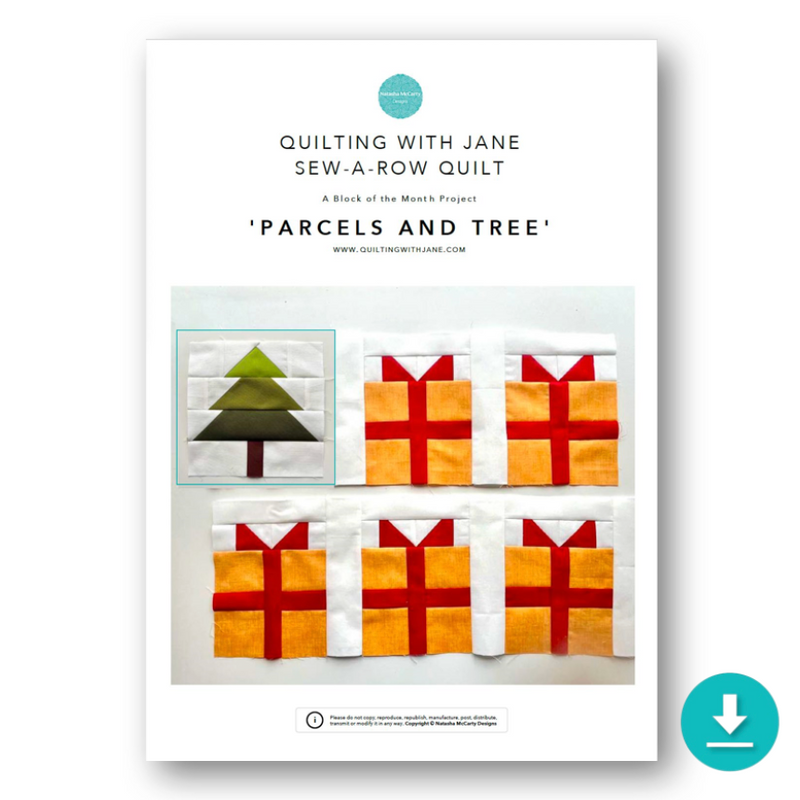 INSTRUCTIONS: Quilting With Jane Sew-A-Row BOTM | 'Parcels and Tree' Blocks: DIGITAL DOWNLOAD