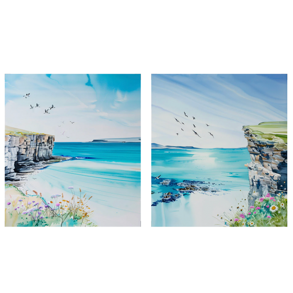 SPECIAL BUY DUO: TWO Waterproof Canvas TOTE BAG Panels: Approx 40cm x 45cm each: Orkney 1 and 2