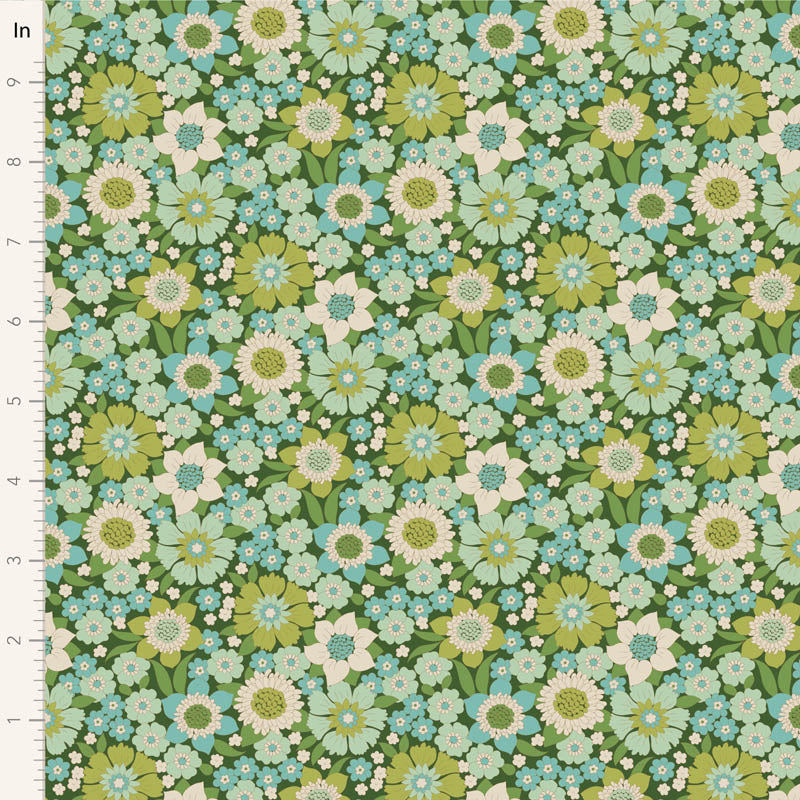Tilda | Wallflower Collection: 100601 'Lauren' Green: by the ½m