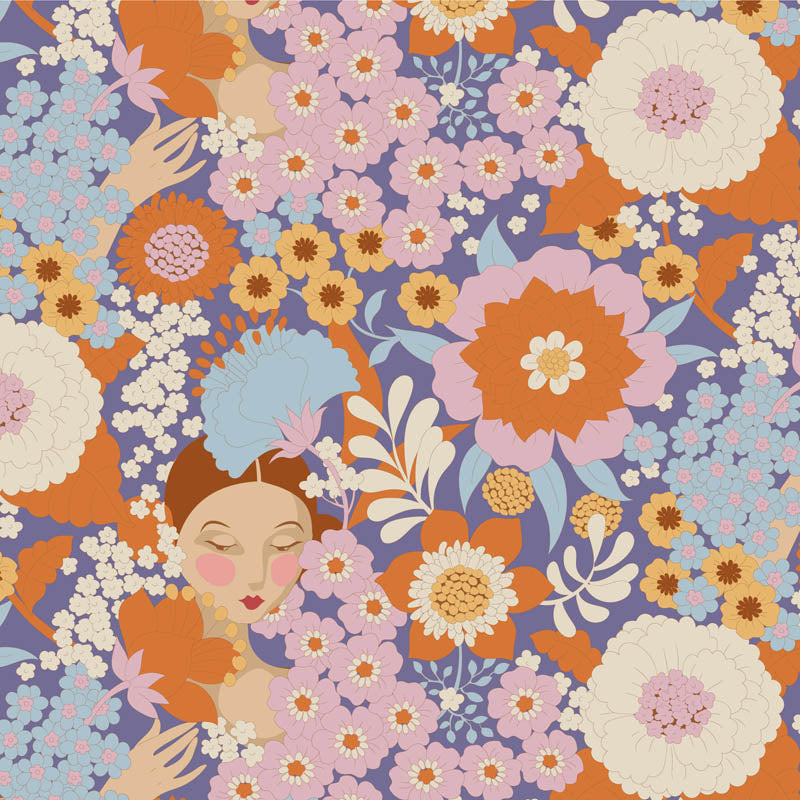 Tilda | Wallflower Collection: 100608 'Wallflower' Thristle: by the ½m