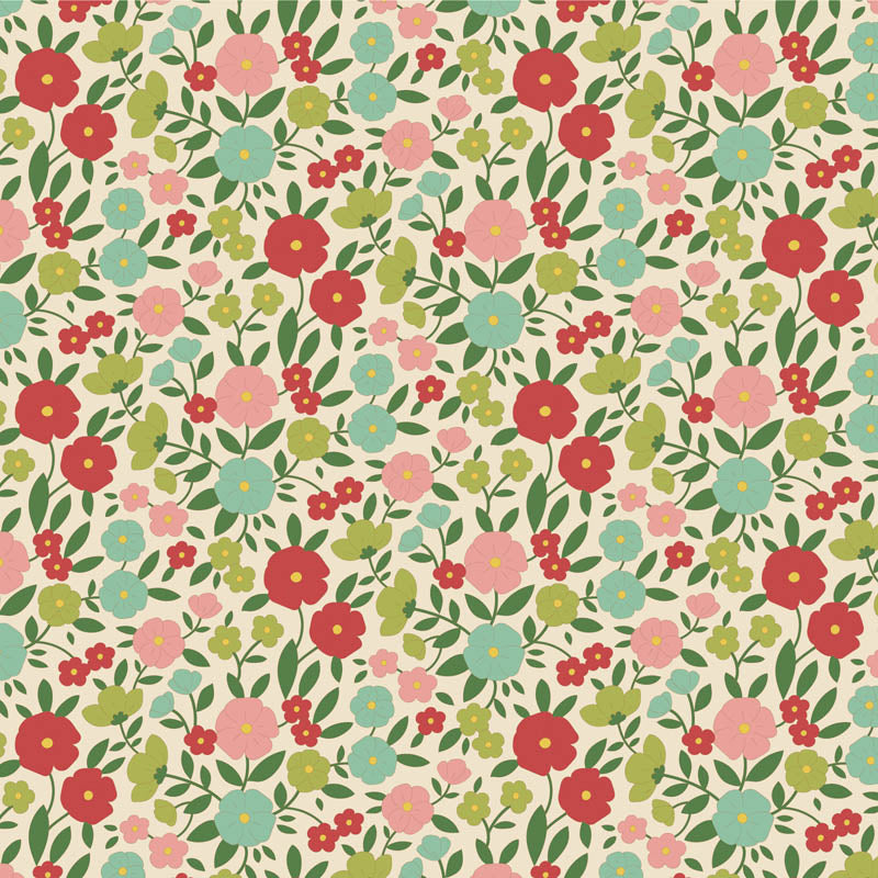 Tilda | Wallflower Collection: 100613 'Janice' Green: by the ½m