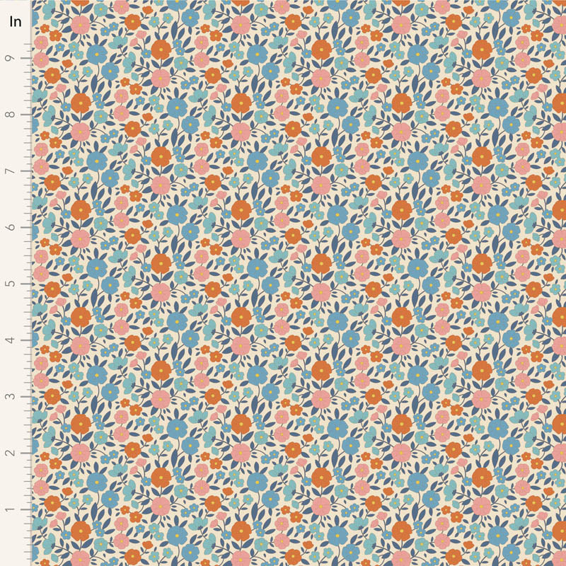 Tilda | Wallflower Collection: 100615 'Janice' Blue: by the ½m