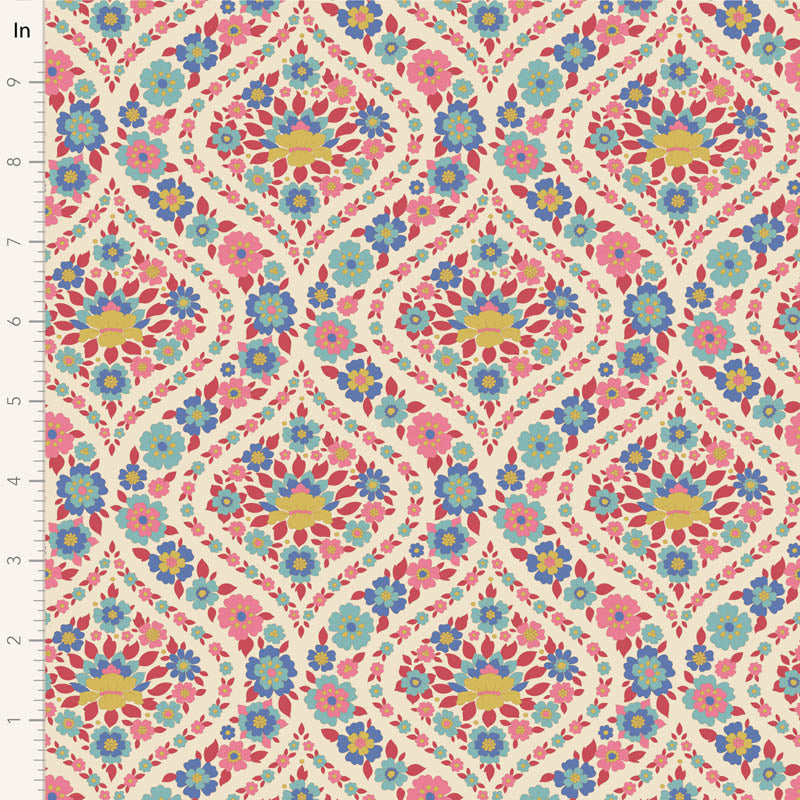 Tilda | Wallflower Collection: 100618 'Bianca' Red: by the ½m