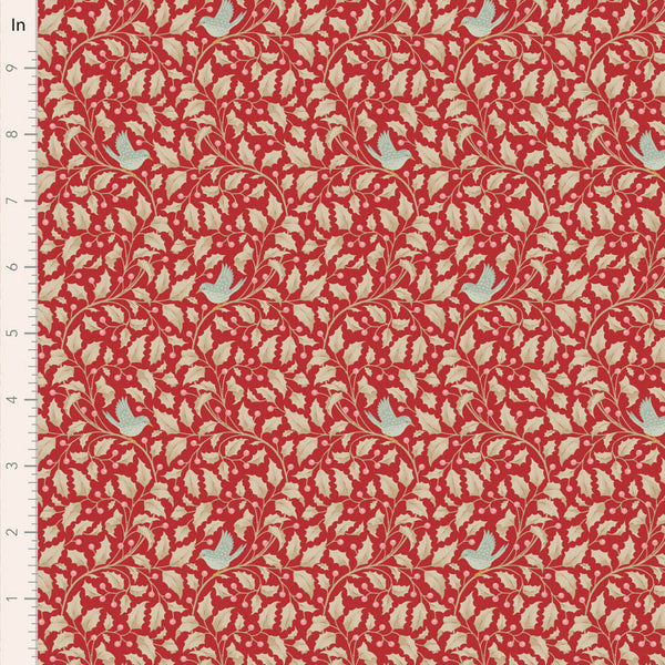 Tilda | Merry Little Christmas: TD100621 'Holly' Red: by the ½m