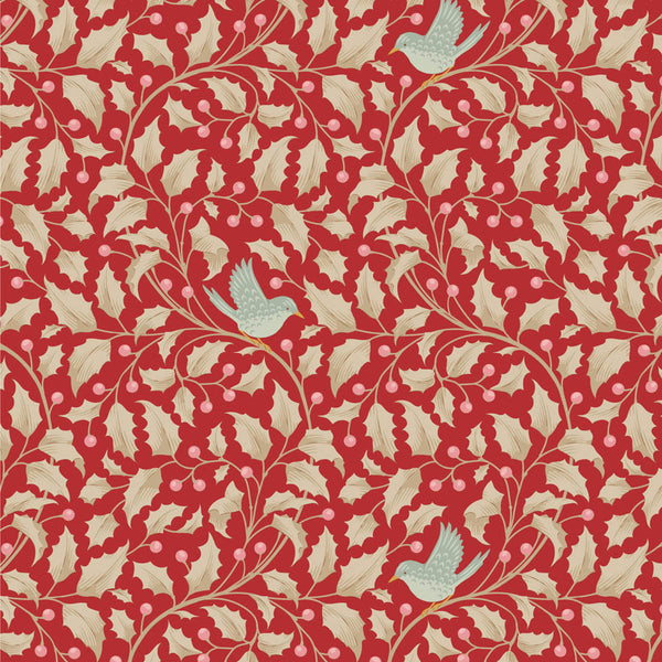 Tilda | Merry Little Christmas: TD100621 'Holly' Red: by the ½m