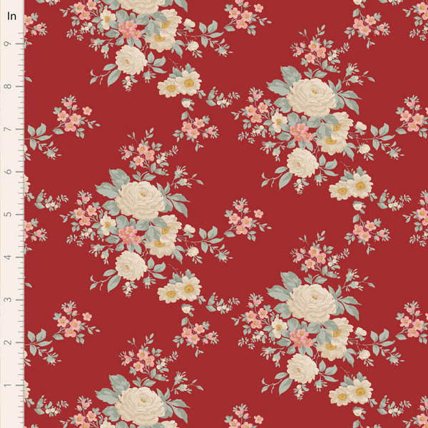 Tilda | Merry Little Christmas: TD100622 'Carol' Burgundy: by the ½m