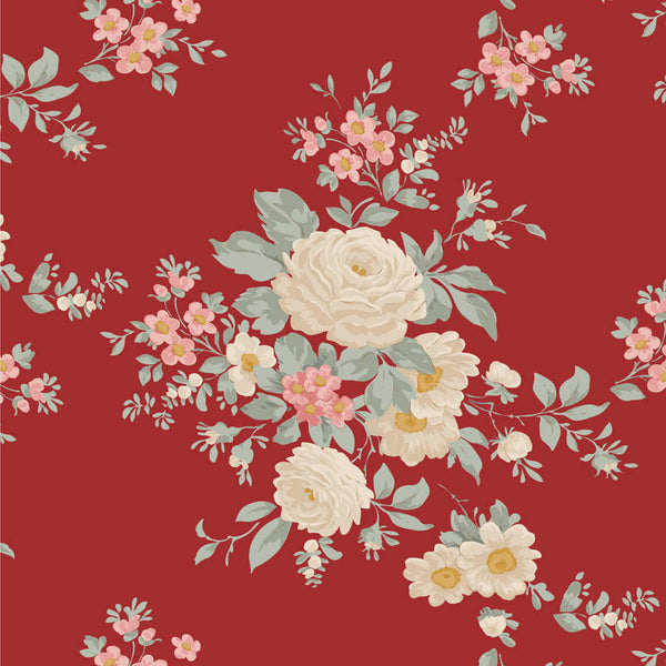 Tilda | Merry Little Christmas: TD100622 'Carol' Burgundy: by the ½m