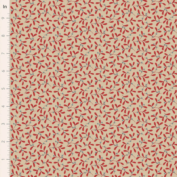 Tilda | Merry Little Christmas: TD100623 'Mistletoe' Red: by the ½m