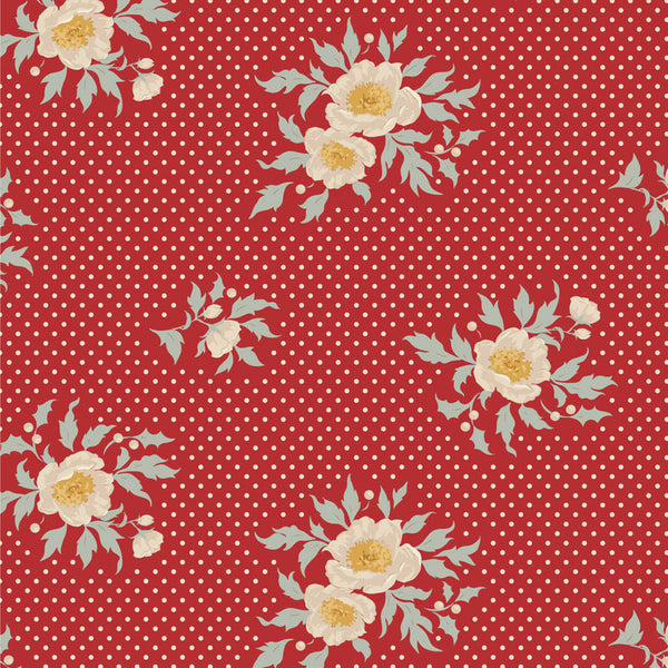 Tilda | Merry Little Christmas: TD100624 'Joy' Red: by the ½m