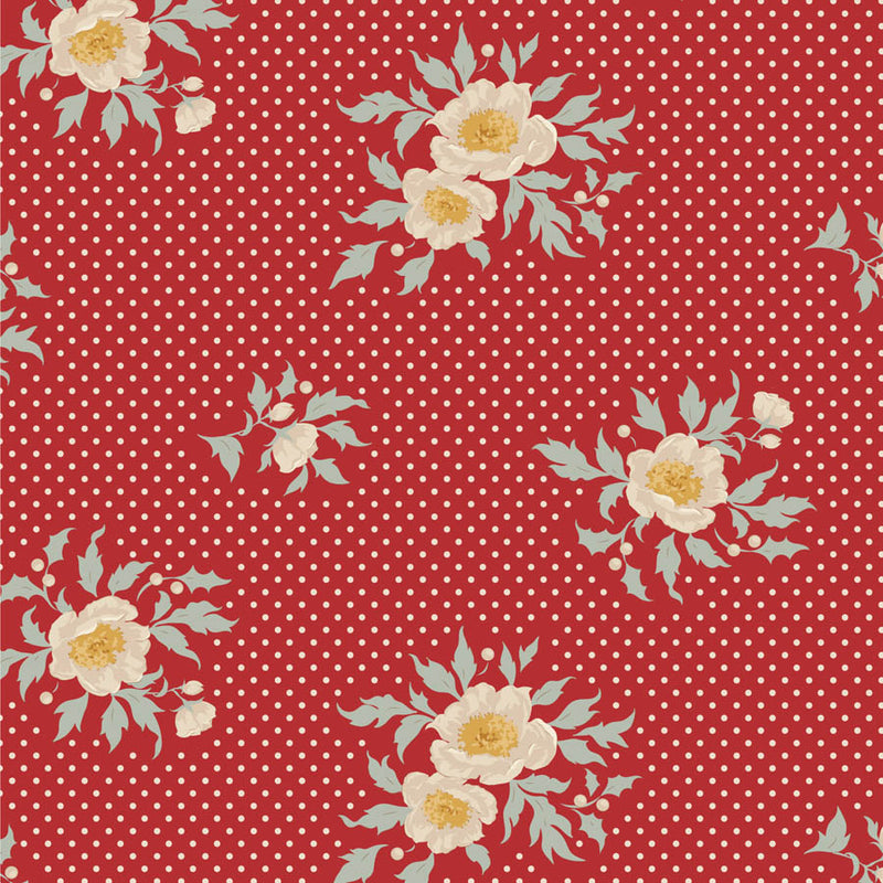 Tilda | Merry Little Christmas: TD100624 'Joy' Red: by the ½m