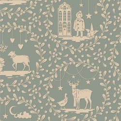 Tilda | Merry Little Christmas: TD100629 'Paperscenes' Duckegg: by the ½m