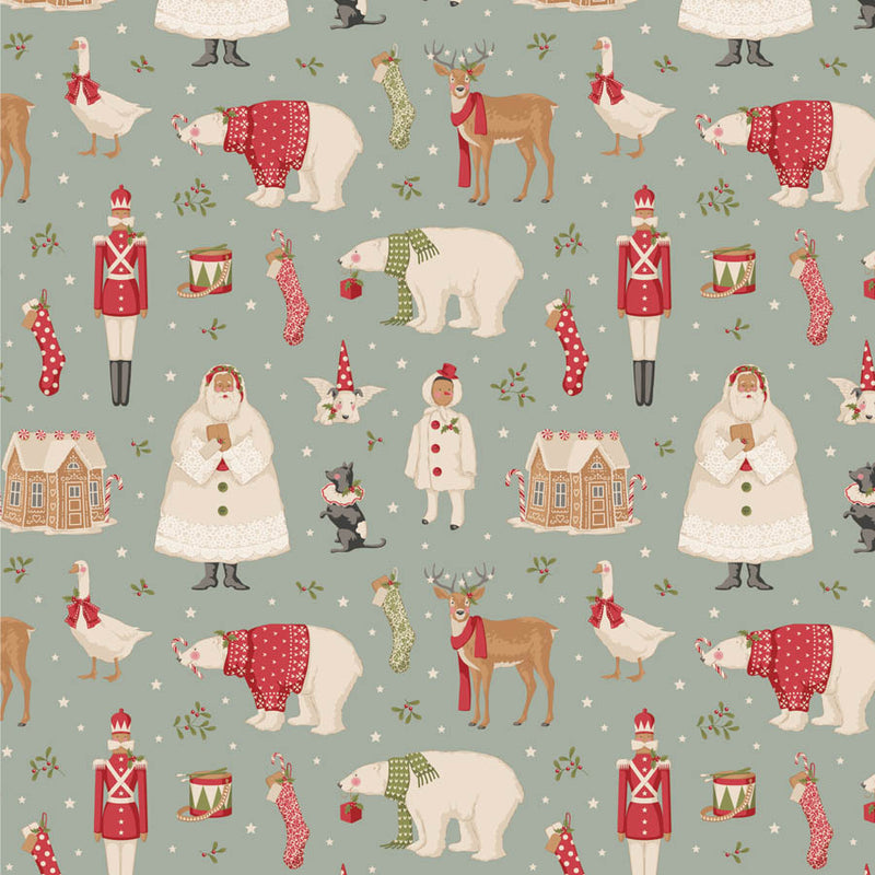Tilda | Merry Little Christmas: TD100630 'Winterfriends' Duckegg: by the ½m