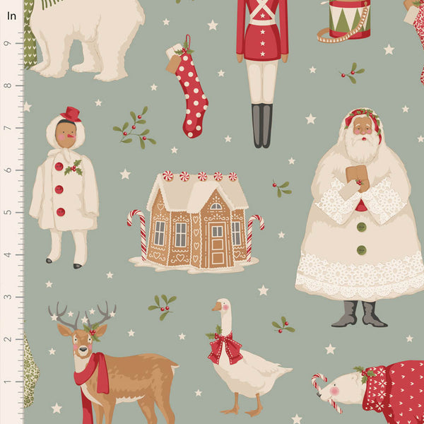 Tilda | Merry Little Christmas: TD100630 'Winterfriends' Duckegg: by the ½m