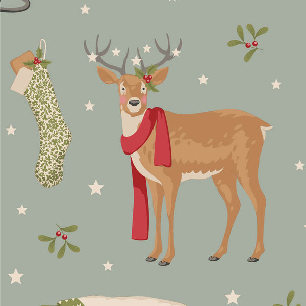 Tilda | Merry Little Christmas: TD100630 'Winterfriends' Duckegg: by the ½m