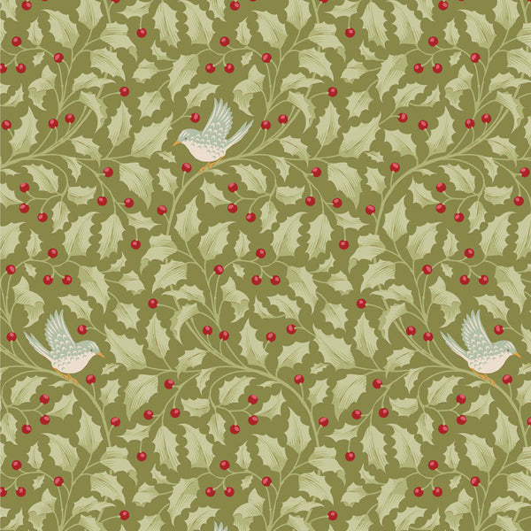 Tilda | Merry Little Christmas: TD100631 'Holly' Moss: by the ½m