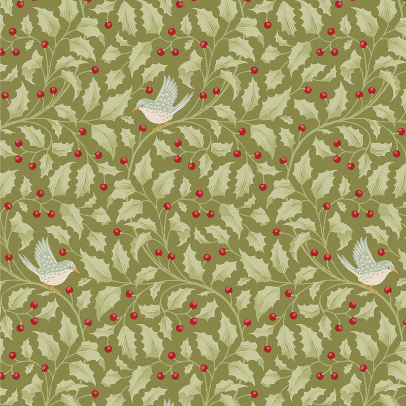 Tilda | Merry Little Christmas: TD100631 'Holly' Moss: by the ½m