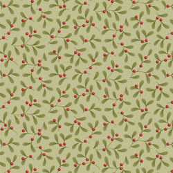 Tilda | Merry Little Christmas: TD100633 'Mistletoe' Pistachio: by the ½m