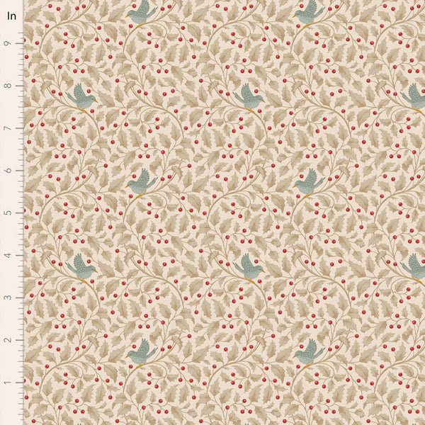 Tilda | Merry Little Christmas: TD100636 'Holly' Clay: by the ½m