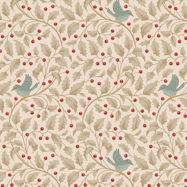 Tilda | Merry Little Christmas: TD100636 'Holly' Clay: by the ½m