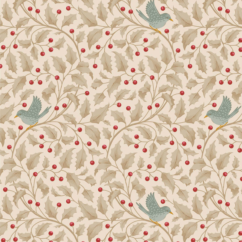 Tilda | Merry Little Christmas: TD100636 'Holly' Clay: by the ½m