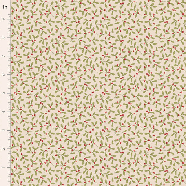 Tilda | Merry Little Christmas: TD100639 'Mistletoe' Cream: by the ½m