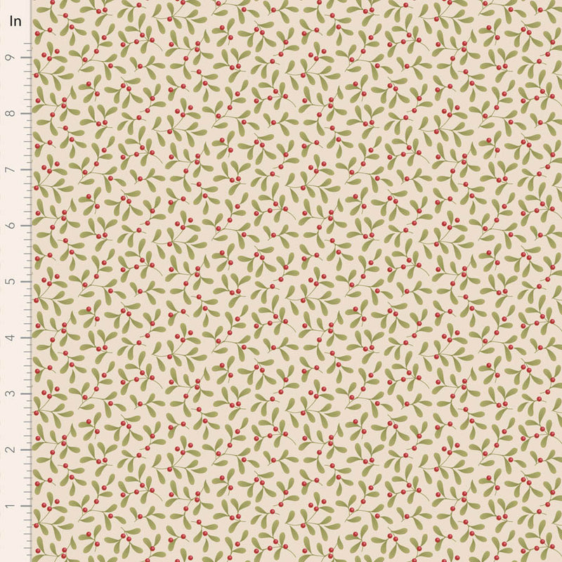 Tilda | Merry Little Christmas: TD100639 'Mistletoe' Cream: by the ½m