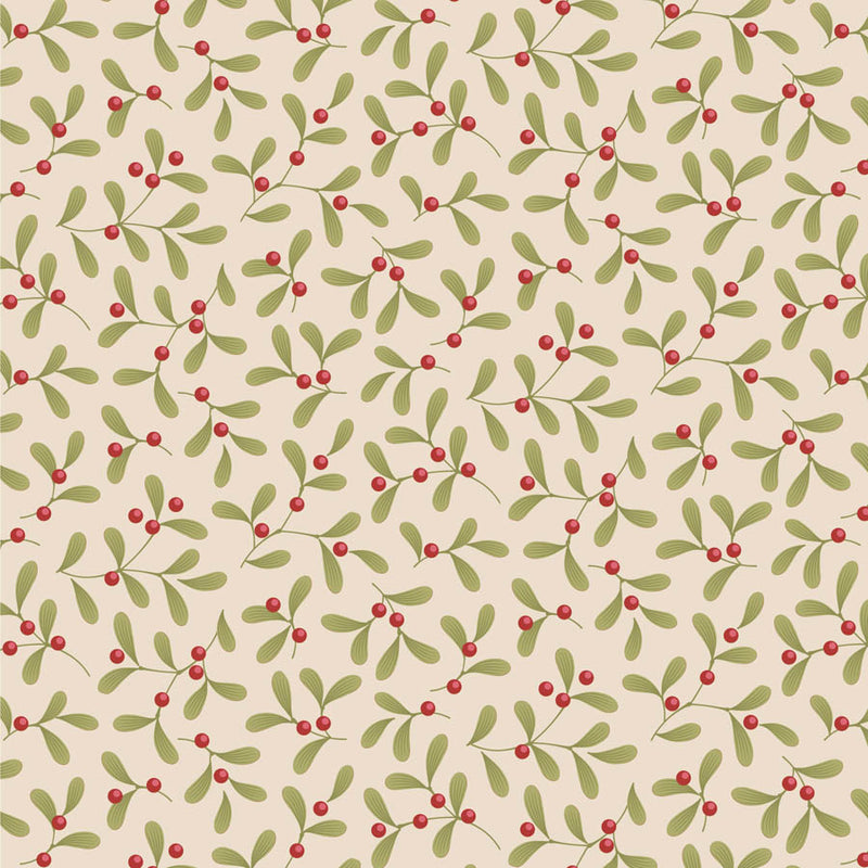 Tilda | Merry Little Christmas: TD100639 'Mistletoe' Cream: by the ½m