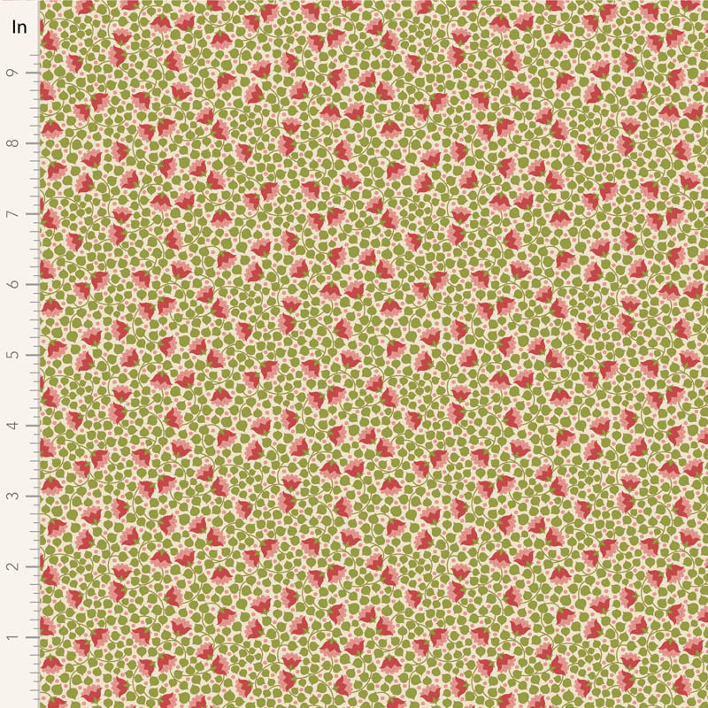 Tilda | Wallflower Collection: 110128 'Bellflower' Green: by the ½m