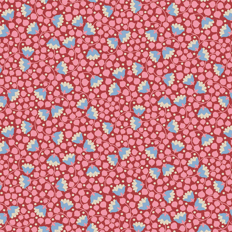 Tilda | Wallflower Collection: 110129 'Bellflower' Pink: by the ½m