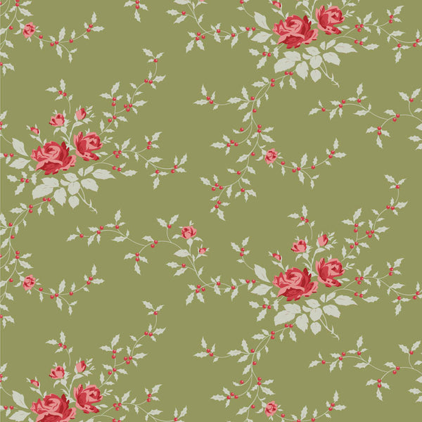 Tilda | Merry Little Christmas: TD110145 'Noel' Moss: by the ½m
