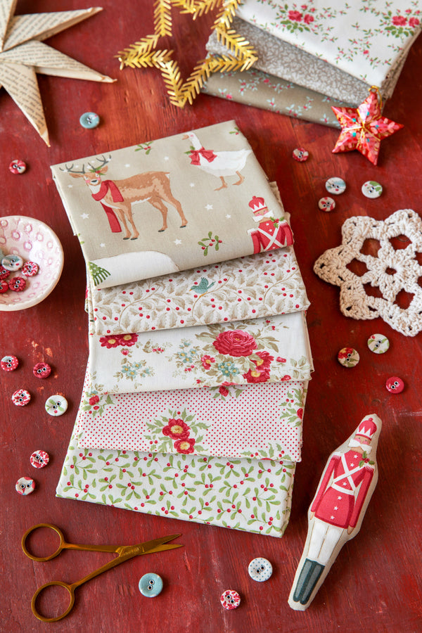 PREORDER: Tilda | Merry Little Christmas: FIVE Fabrics CUT TO ORDER in ¼m increments: CREAM