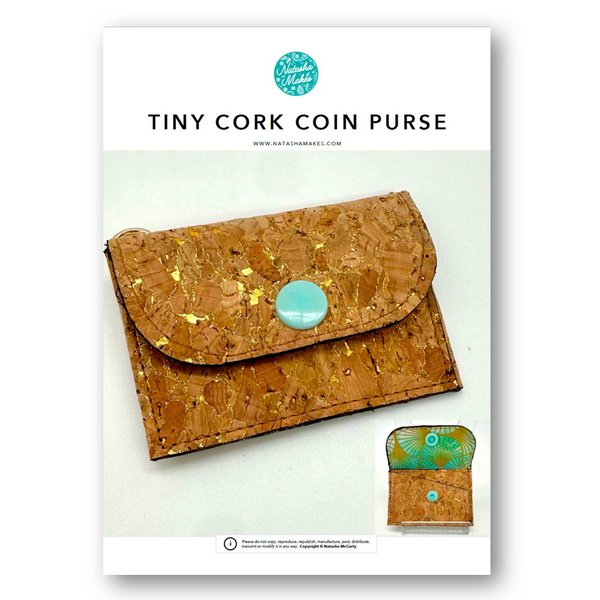 INSTRUCTIONS: Tiny Cork Coin Purse: PRINTED VERSION