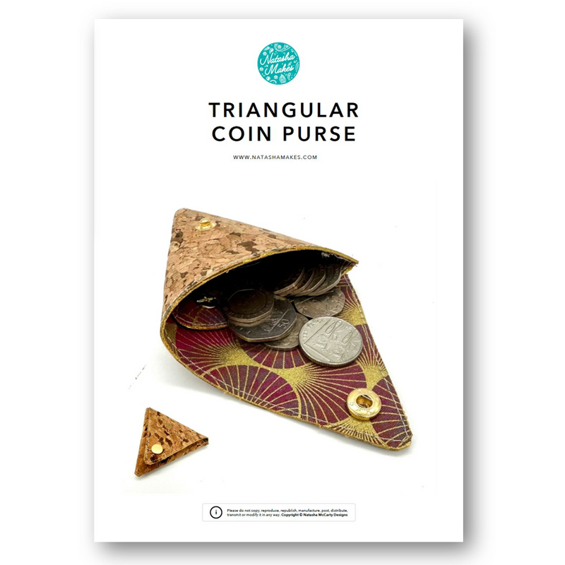 Triangular Coin Purse INSTRUCTIONS with PRECUT MYLAR TEMPLATE: Triangular Coin Purse: PRINTE ...