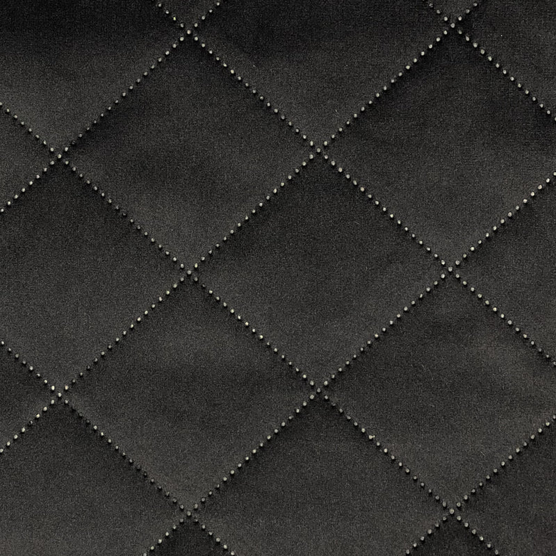 BOLT END SALE: Chatham Glyn | Crafty Velvets 'Quilted Plain' QCVP005 Black: Approx 0.7m