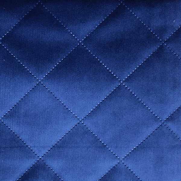 BOLT END SALE: Chatham Glyn |Crafty Velvets 'Quilted Plain' QCVP014 Navy: Approx 0.6m
