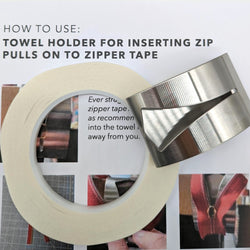 TOOL BUNDLE WITH "Tool for Inserting Zip Pulls onto Zipper Tape" INSTRUCTIONS: Includes Zip Pull Tool + Washaway Tape