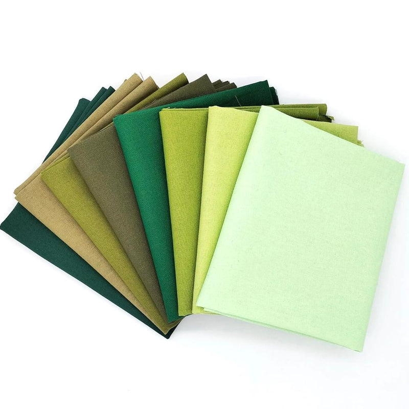 8x LQ Cotton Plains: Mint, Apple, Chartreuse, Fir, Moss, Sage, Khaki and Bottle