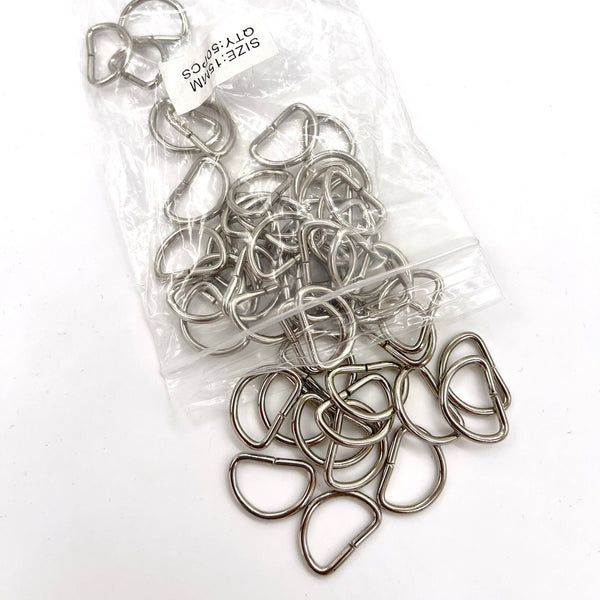 Craft Corner | 10mm Nickel Colour D Rings: Approx Qty 50