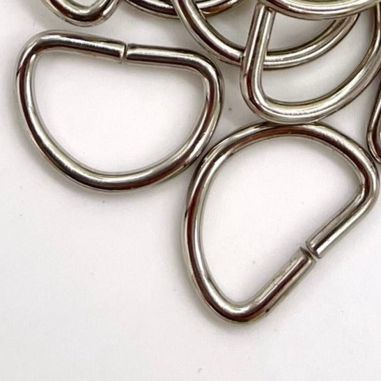 Craft Corner | 15mm Nickel Colour D Rings: Pack of 4