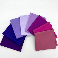 8x LQ Cotton Plains: Imperial, Purple, Amethyst, Light Lilac, Lavender, Magenta, Raspberry, Rose
