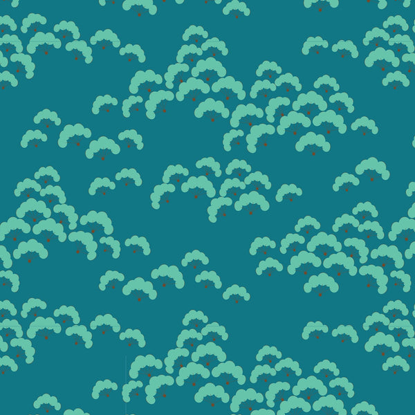 BOLT END SALE: Tilda | Bloomsville Collection: 100513 'Cottonbloom' in Petrol: Approx 2m