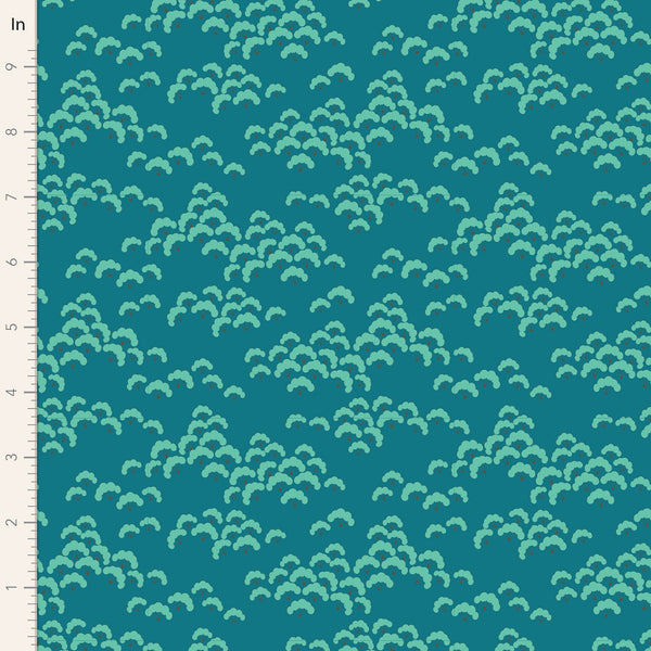 BOLT END SALE: Tilda | Bloomsville Collection: 100513 'Cottonbloom' in Petrol: Approx 2m