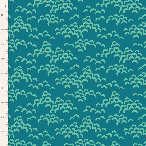 Tilda | Bloomsville Collection: 100513 'Cottonbloom' in Petrol: by the 1/2m