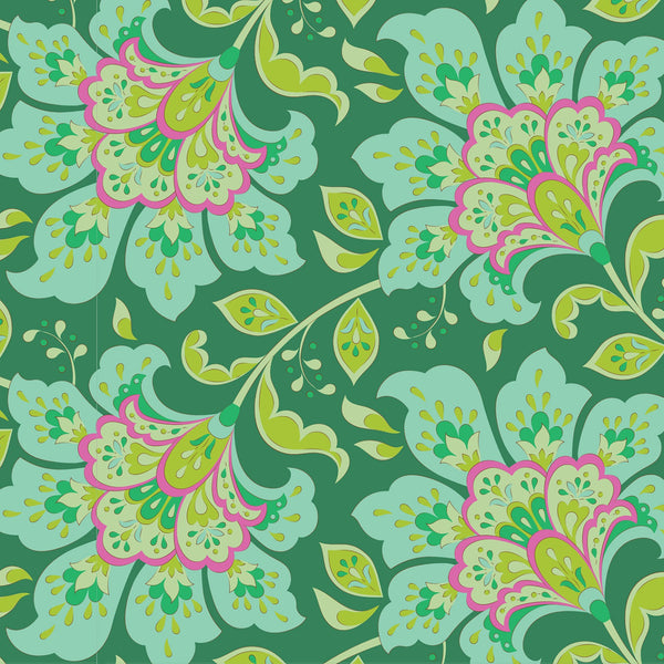 Tilda | Bloomsville Collection: 100514 'Flowermarket' in Pine: by the 1/2m