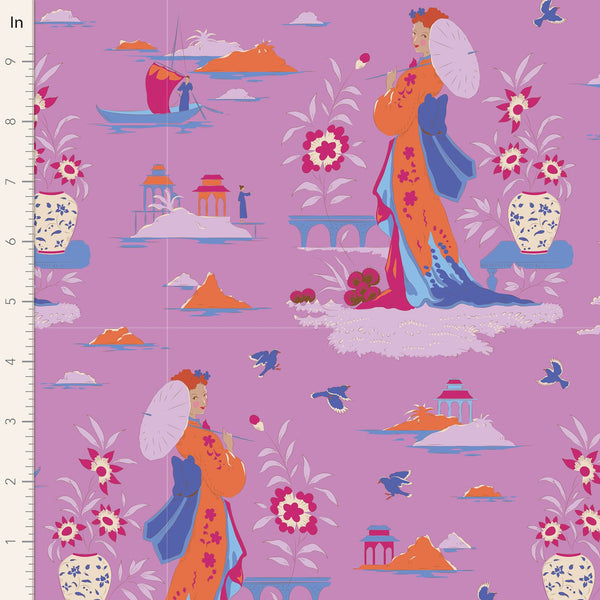 Tilda | Bloomsville Collection: 100504 'Garden Vista' in Iris: by the 1/2m